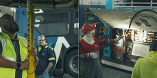 A collage of technicians working in the CTtransit workshop.